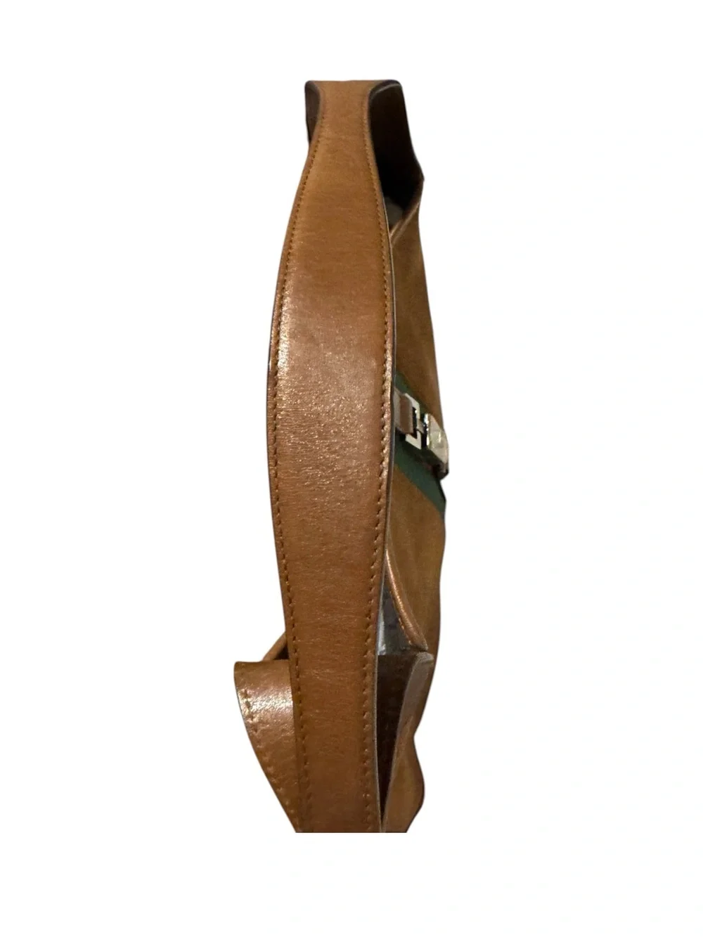 Gucci Suede Small Jackie 1961 Hobo One Shoulder Bag Camel Brown Web Accent